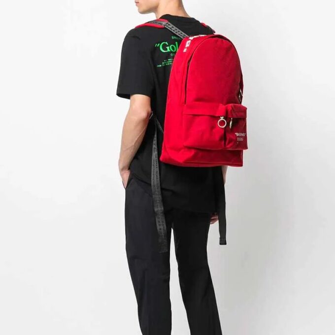20 Slogan Alphabet Printing Zipper backpack schoolbag Red
