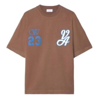 23 Varsity Skate Cotton T-Shirt “Brown White”