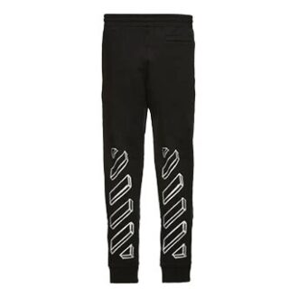 3D Graphic Tapered Track Diag Marker Arrows Pants Black/White