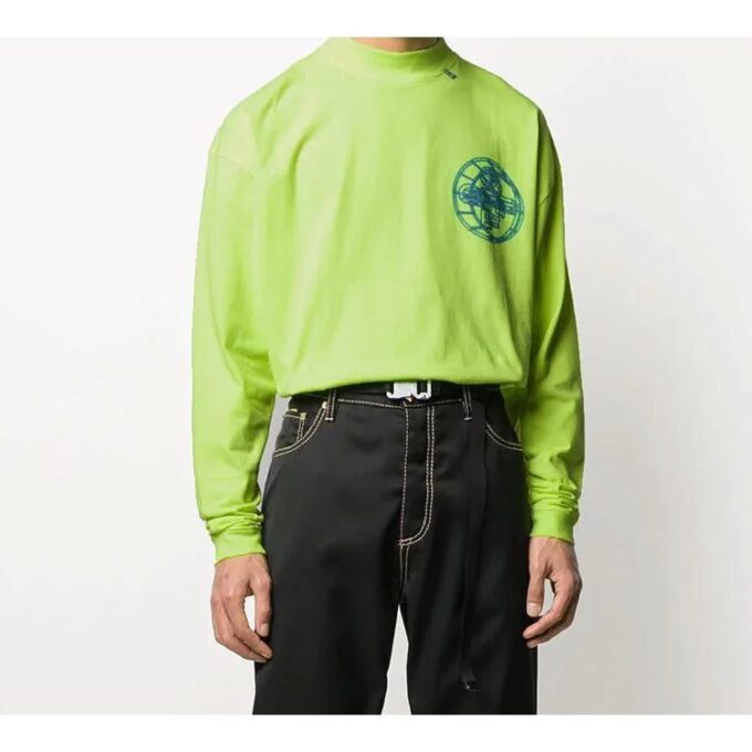 3D Logo Printing Long Sleeve Men Yellow