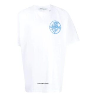 3D Off Printing Casual Short Sleeve White
