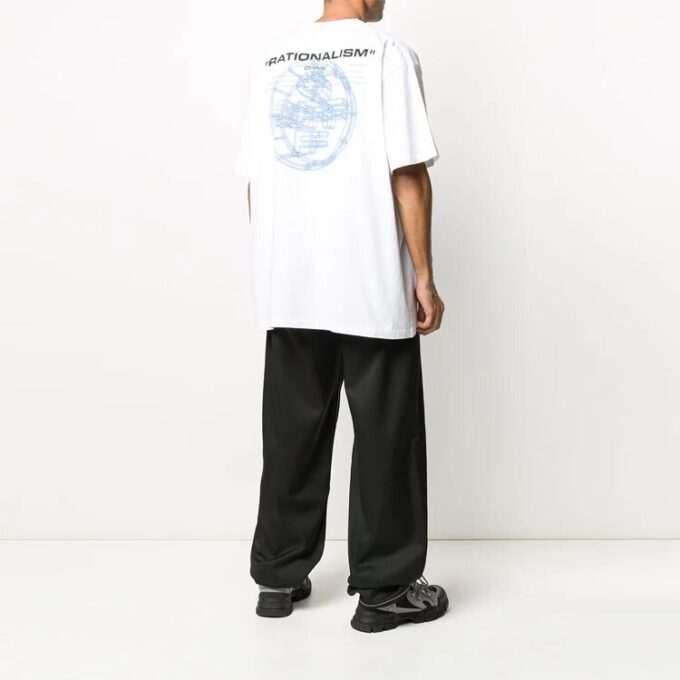 3D Off Printing Casual Short Sleeve White