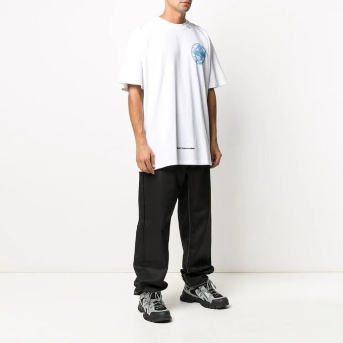 3D Off Printing Casual Short Sleeve White
