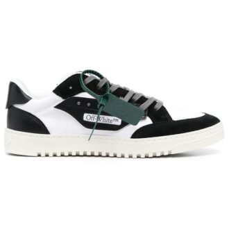 5.0 Panelled Low-Top Sneakers “Black White”