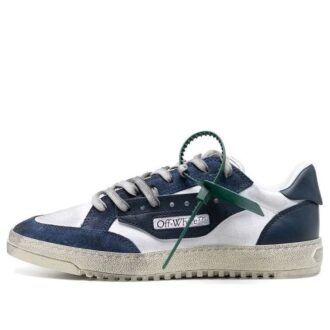 5.0 Panelled Low-Top Sneakers “Navy White”