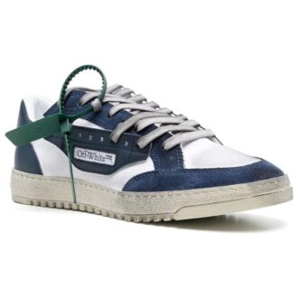 5.0 Panelled Low-Top Sneakers “Navy White”