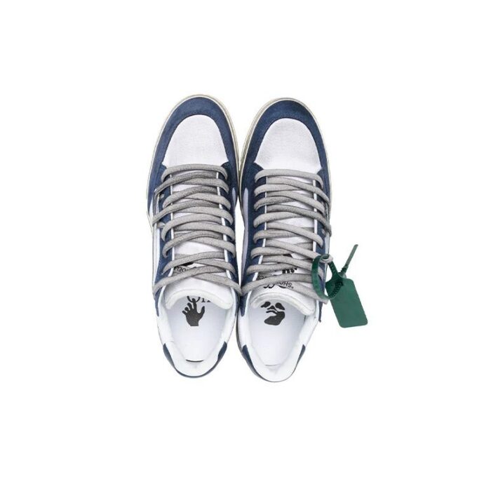 5.0 Panelled Low-Top Sneakers “Navy White”