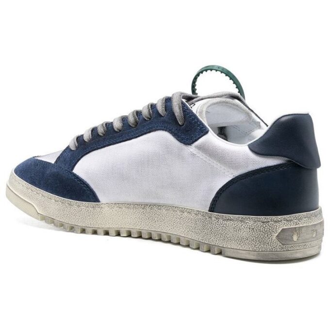 5.0 Panelled Low-Top Sneakers “Navy White”