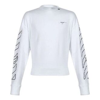 Abstract Arrows Sweatshirt Arrow Long Sleeves Pullover White
