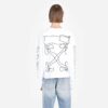 Abstract Arrows Sweatshirt Arrow Long Sleeves Pullover White