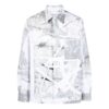 Abstract Print Button Front Shirt