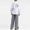 Abstract Print Button Front Shirt