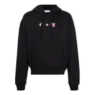 Acrylic Arrow Over Hoodie “Black Fuchsia”