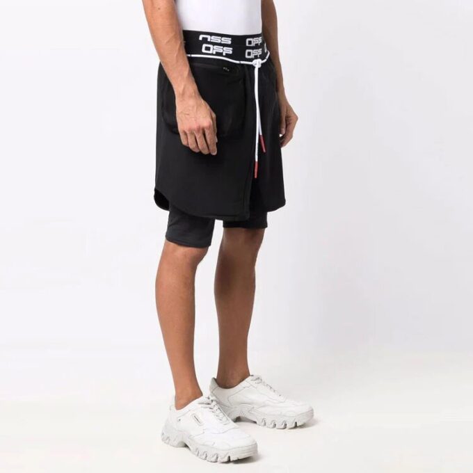 Active Arrow Pattern Sports Shorts Version Black
