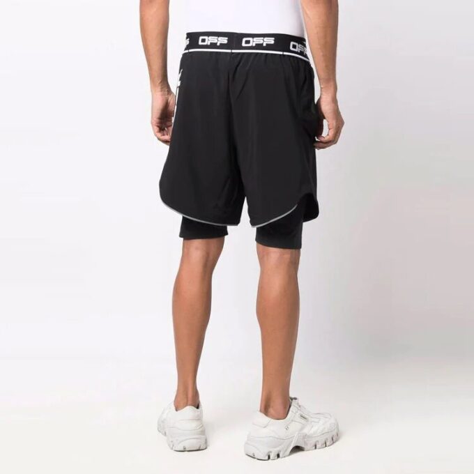 Active Arrow Pattern Sports Shorts Version Black