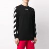 Airport Tape Printing Stripe Round Neck Black