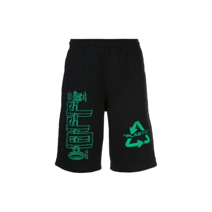 Alphabet Back Arrow Shorts Black
