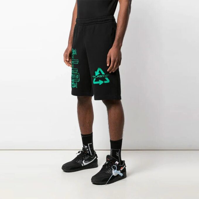 Alphabet Back Arrow Shorts Black