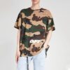 Alphabet Embroidered Short Sleeve Unisex Camouflage