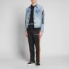 Alphabet Logo Pattern Printing Cotton Washed Denim Jacket Blue