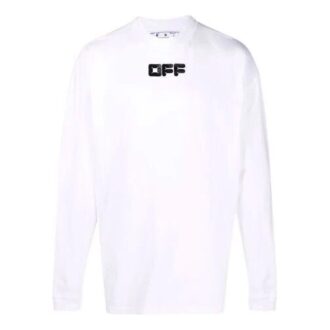 Alphabet Logo Printing Long Sleeves Loose Fit White