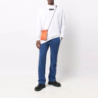 Alphabet Logo Printing Long Sleeves Loose Fit White