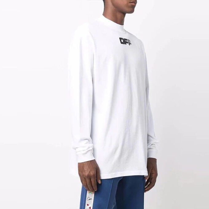 Alphabet Logo Printing Long Sleeves Loose Fit White