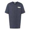 Alphabet Logo Printing Short Sleeve Loose Fit Navy Blue