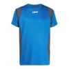 Alphabet Pattern Colorblock Round Neck Short Sleeve Blue Gray