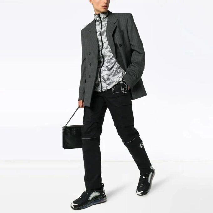 Alphabet Pattern Detachable Casual Long Pants Ordinary Version Black
