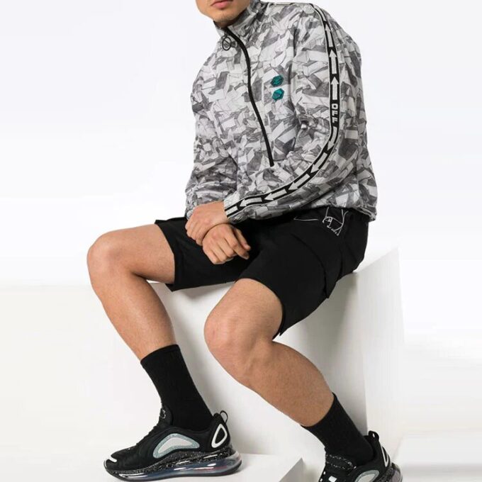 Alphabet Pattern Detachable Casual Long Pants Ordinary Version Black