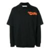 Alphabet Pattern Printing Zipper lapel Long Sleeves Black