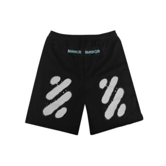 Alphabet Printing Casual Shorts Black