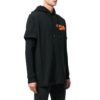 Alphabet Printing Long Sleeves hoodie Black