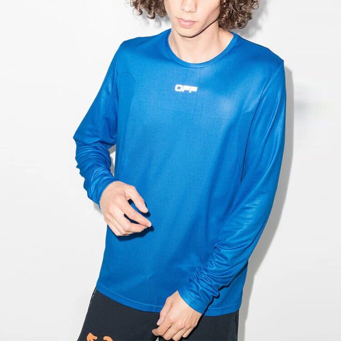 Alphabet Printing Long Sleeves Sports Long Sleeves Ordinary Version Blue