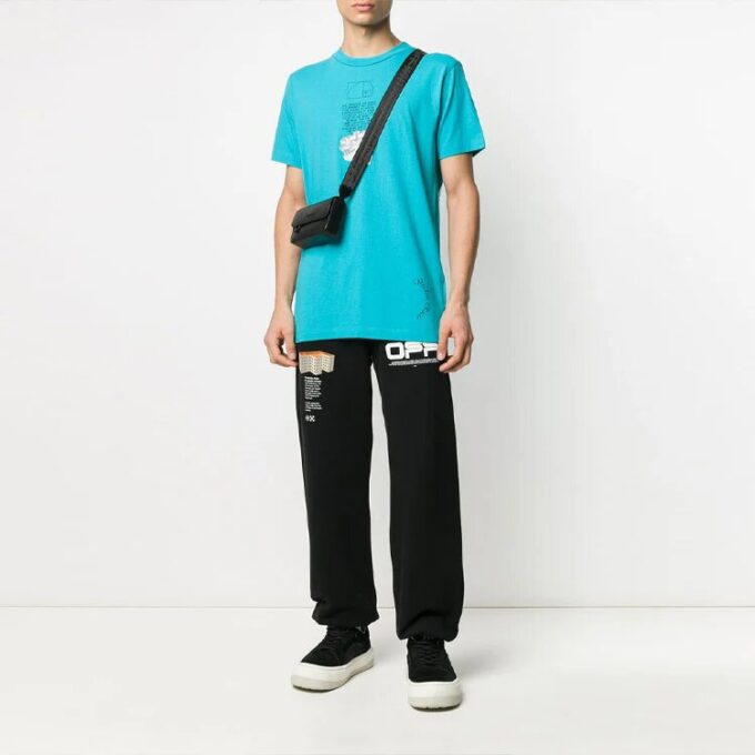 Alphabet Printing Short Sleeve Blue