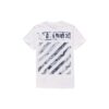 Alphabet Waves Printing Round Neck Casual Short Sleeve White T-Shirt