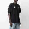 Apple Printing Arrow Short Sleeve Loose Fit Black