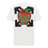 Apple Printing Short Sleeves Relaxed Fit Mens White
