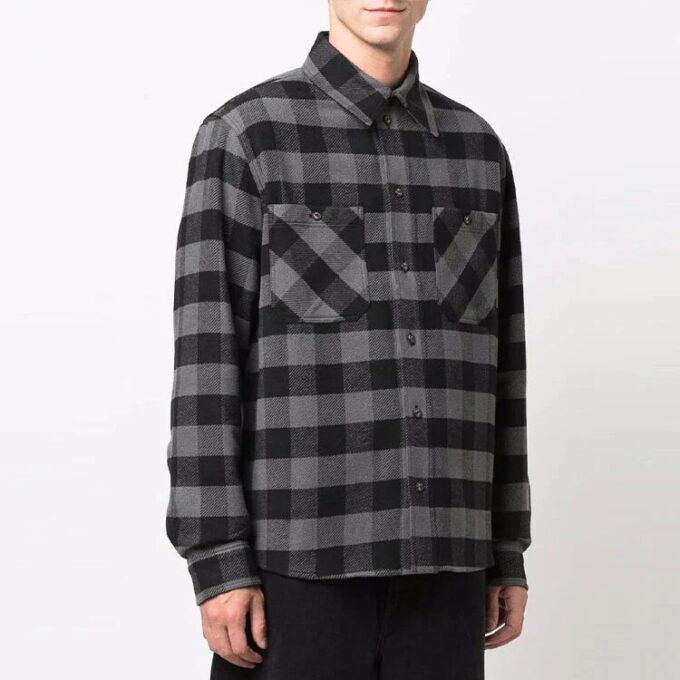 Arrow flannel Plaid Long Sleeves Shirt Version Black