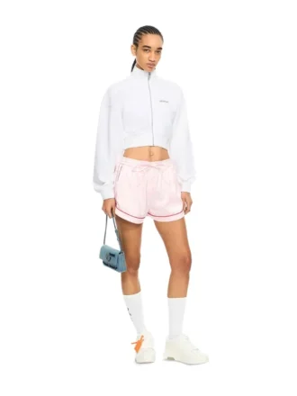 Arrow Glowing Flower Crop Zip Jacket