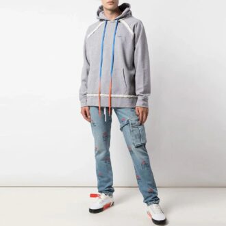 Arrow Gradient Drawstring Loose Fit Gray