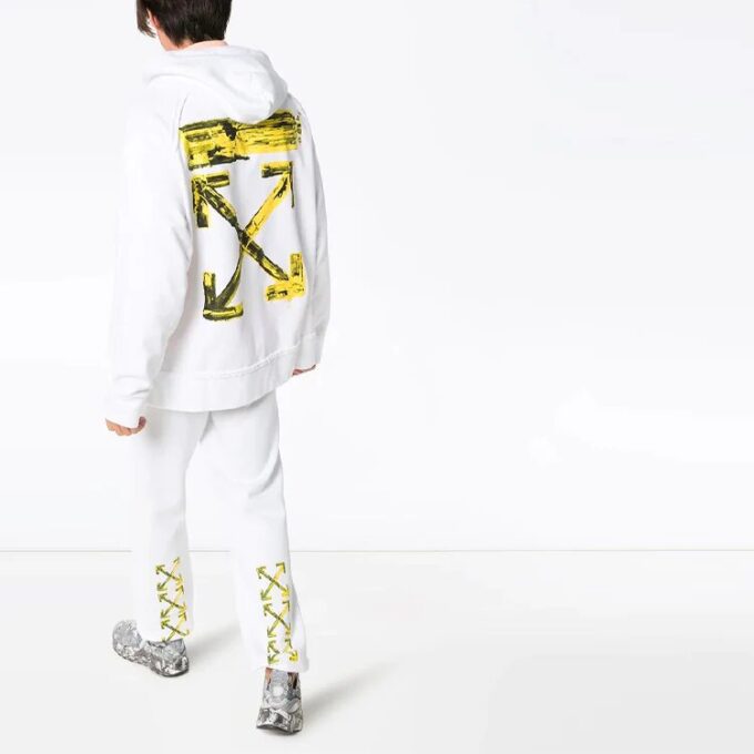 Arrow Gradient Drawstring Loose Fit White