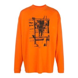 Arrow Logo Pattern Printing Long Sleeves Orange