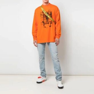 Arrow Logo Pattern Printing Long Sleeves Orange