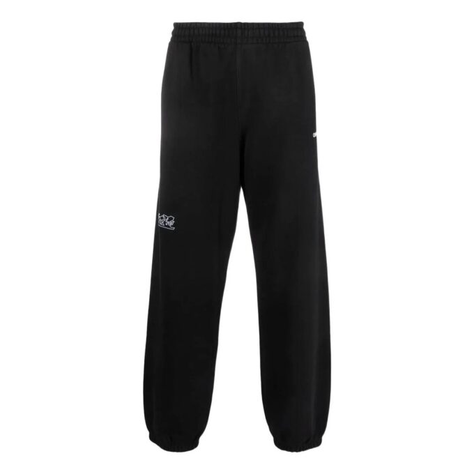 Arrow Logo Printing Athleisure Casual Sports Pants Black