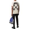 Arrow Logo Printing Round Neck Short Sleeve Creamy White