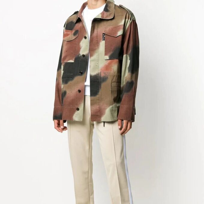 Arrow Motif Camouflage Shirt Jacket