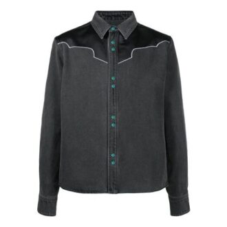 Arrow Pattern lapel Shirt Jacket Ordinary Version Gray Black