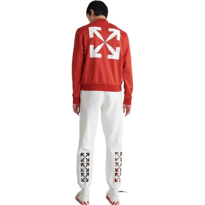 Arrow Pattern Printing Baseball Collar Jacket Version Red